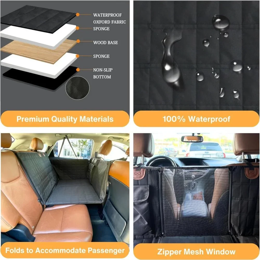 Dog Back Seat Extender - Waterproof Mesh Platform for Cars, Trucks, SUVs